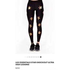 Ultracor Lux Essentials Gold Star Knockout‎ Ultra High Black Active Leggings XS